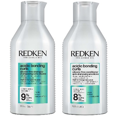 Redken Acidic Bonding Curls SiliconeFree Shampoo and Conditioner Bundle for Restoring Damaged Curly and Coily Hair