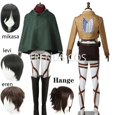 Cosplay Anime Levi Ackerman Mikasa Ackerman przebranie na karnawał Eren Jaeger stroje Hange Zoe przebranie na karnawał AOT pełny zestaw