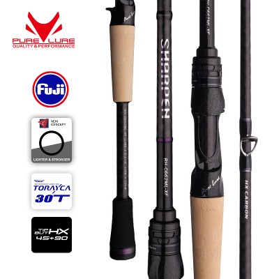 PURELURE SHARPEN Soft Lure Long Spinning and Casting XFMF Action Rods FUJI Components Bass Pike Rod Fishing Reel Spinning Reel