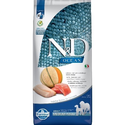 FARMINA NampD Ocean Dog Adult Medium amp Maxi salmon cod pumpkin amp cantaloupe melon 12 kg łosoś dorsz dynia melon kantalupa