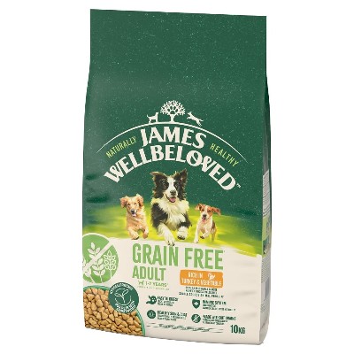 JAMES WELLBELOVED Adult 10 kg bezzbożowa sucha karma pełnoporcjowa dla dorosłych psów 17 lat bogata indyka warzywa