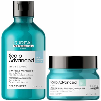 LOréal Professionnel Serié Expert Scalp Advanced AntiDandruff Shampoo and Mask Routine for Oily Dandruff Hair