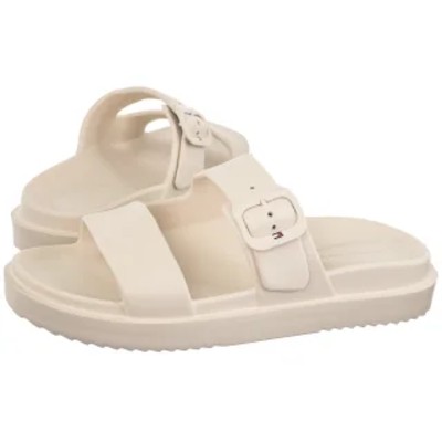 Klapki Basenowe TH Light Double Strap Sandal Soft Cream FW0FW08953 AEO TH1444a Tommy Hilfiger