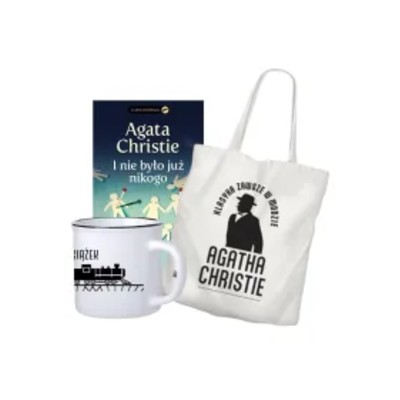 Pakiet nie było już nikogo Torba Agatha Christie Klasyka zawsze modzie Kubek Agatha Christie Mam pociąg do książek