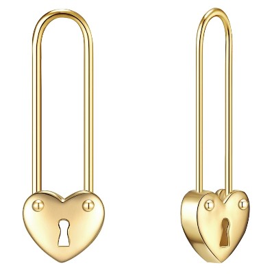 Glanzstücke München Kolczyki wiszące Agrafkaserce srebro wysokiej próby złoto ct Damski