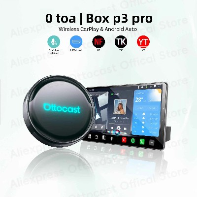 OTTOCAST P3 PRO AI Box Android TV Box wyjściem HDMI bezprzewodowy CarPlay Android Auto akcesoria samochodowe do Toyota VW Honda Kia Benz
