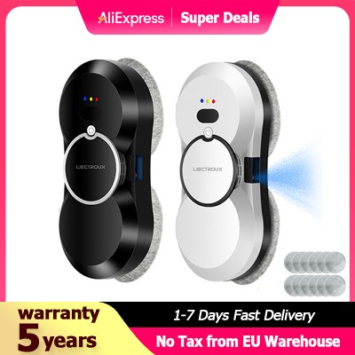 Ultracienki robot do czyszczenia okien Liectroux HCR10 ultradźwiękowym natryskiem wody robot odkurzający do okien wycieraczka do szkła domowego mopowanie na sucho mokro trasa AI