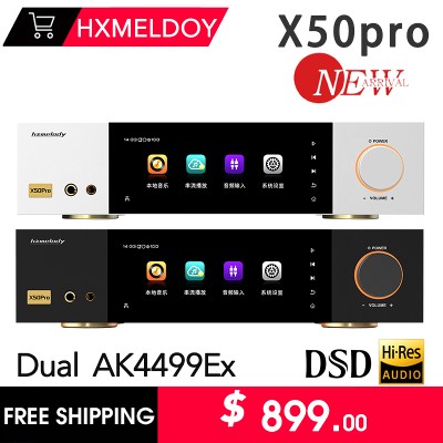 Hxmelody X50pro Dual AK4499Ex DAC Chip Decoder Cyfrowy Odtwarzacz Muzyki Bezstratny Mastering DSD512 Ekranem Dotykowym Wzmacniaczem Słuchawkowym