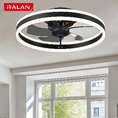 Prosta lampa sufitowa LED wentylatorem sufitowym zdalnym sterowaniem akrylowa inteligentna do salonu oświetlenie kuchenne nowoczesny wentylator