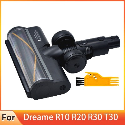 Aktualizacja szczotki elektrycznej do podłóg do odkurzacza Dreame T30 R10 R30 R20 głowica miękkim wałkiem do podłóg oświetleniem LED do wykrywania kurzu