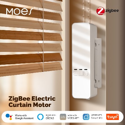 MOES Tuya Zigbee rolety łańcuchowe inteligentna elektryczna zasłona zasłonowa silnik napędowy bateria litowa kontrola aplikacji Alexa GoogleHome