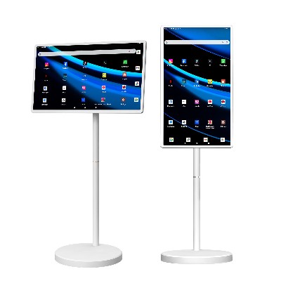 Przenośny Smart TV Androidem 32 cale baterią pojemnościowy ekran dotykowy pionowy monitor LCD telewizor AllinOne