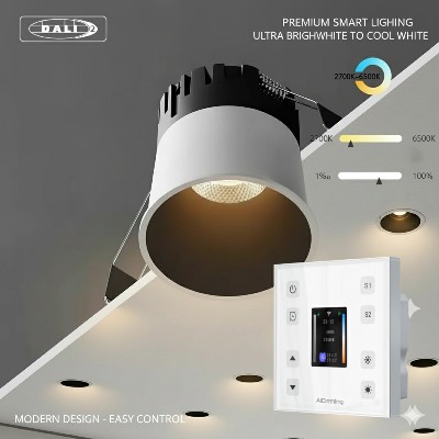 DALI2 DT8 Ściemnialna Lampa LED Wpuszczana Nowoczesny Reflektor Wewnętrzny Antyodblaskowy CRI97 Aluminiowa Lampa Sufitowa do Salonu Sypialni