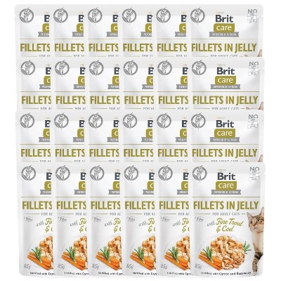 BRIT Care Fillets in Jelly with Fine Trout amp Cod 24 85 Dorsz pstrąg