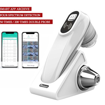 Nowy profesjonalny bezprzewodowy HD inteligentny detektor skóry głowyskórydermal analiza testowania mieszków włosowych lupa analizator skóry UV