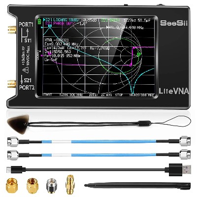 Ulepszony analizator anten wektorowych NanoVNA 50 kHz63 GHz Zmierz parametry HF VHF UHF SWR Opóźnienie fazy Wykres Smith