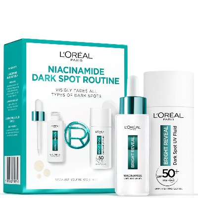 LOréal Paris Bright Reveal Niacinamide Dark Spot Routine with Serum and UV Fluid SPF50 fluid rozjaśniający ciemne plamy