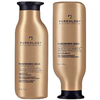 Pureology Nanoworks Gold Shampoo and Conditioner Bundle for Dry Tired Hair Sulphate for Gentle Cleanse