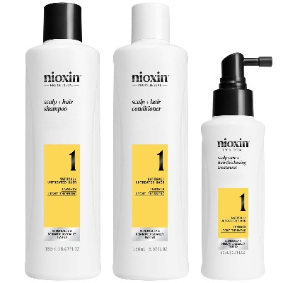 NIOXIN Scalp and Hair Thickening System for Natural Hair with Light Thinning Trial Kit