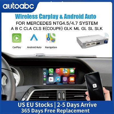 AUTOABC Wireless CarPlay Android Auto dla Mercedes Benz Class NTG4547 GLA CLA GLK SLK CLS W204 W176 W246 X204 C117
