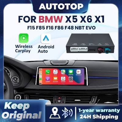 Bezprzewodowy dekoder CarPlay Android Auto dla BMW NBT EVO X5 F15 F85 G05 X6 F16 F86 G06 X1 F48 F49 funkcją BT MirrorLink AUX Moduł samochodowy