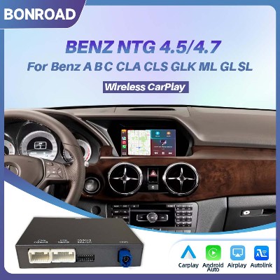 Moduł bezprzewodowego Carplay BONROAD do Mercedes Benz Class GLA CLA GLK SLK CLS W204 W176 NTG4547 Android Auto MirrorLink