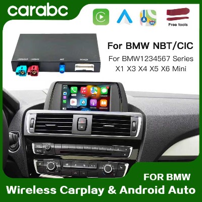 CARABC Bezprzewodowy CarPlay dla BMW F10 F01 X5 E70 X3 F25 F30 F31 F20 F21 MINI System NBT CIC Android Auto Moduł Integracji OEM