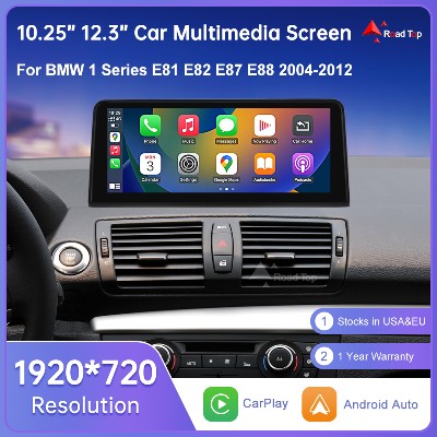 Bezprzewodowy samochodowy ekran multimedialny CarPlay Android Auto do BMW serii E81 E82 E87 E88 CCC CIC System dotykowy Radio samochodowe