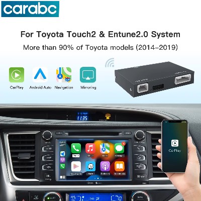 CARABC Bezprzewodowy Carplay Android Auto do TOYOTA Touch Entune 20 Highlander Tundra Sienna Prius Yaris Camry CHR Moduł