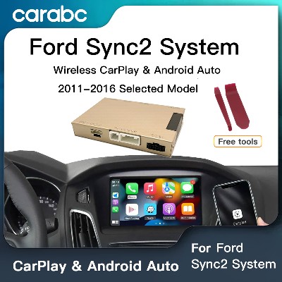 CARABC Bezprzewodowy Carplay Android Auto dla Ford Sync2 System Explorer Focus Fiesta Cmax Edge F150 Fusion Taurus Dekoder