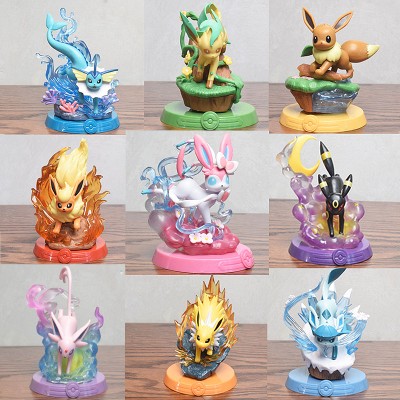 Figurki Pokemon Eeveelution Espeon Sylveon Glaceon Leafeon Vaporeon Umbreon Flareon Figurka Anime Pocket Monster Zabawka