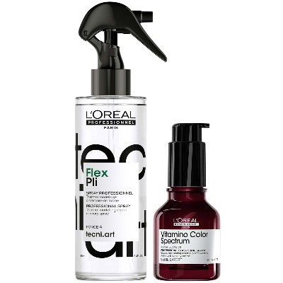 LOréal Professionnel Tecni Art Pli Thermo modelling Hair Styling Spray Vitamino Spectrum Glass Shine Serum AntiFrizz