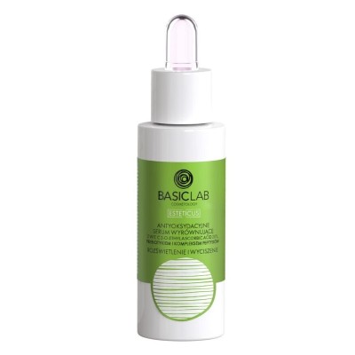 BasicLab Antyoksydacyjne Serum Wyrównujące wit 20 Rozświetlenie Wyciszenie Serum nawilżające 30 ml