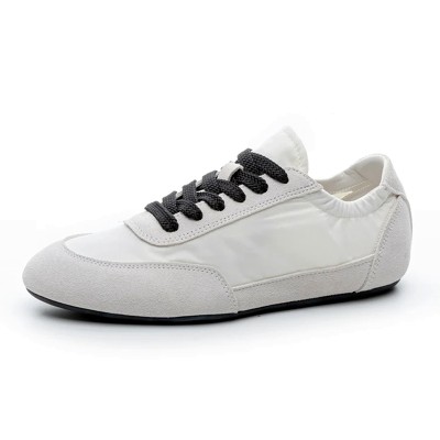Skórzane materiałowe patchworkowe damskie sneakersy lekkie wygodne sznurowane oddychające antypoślizgowe damskie buty sportowe tenisówki damskie