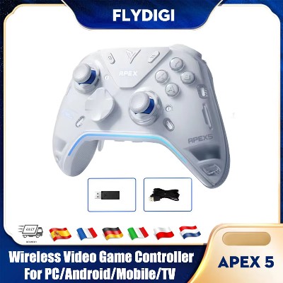 Bezprzewodowy kontroler do gier Flydigi Apex Bluetooth podświetleniem RGB konsola do gier wideo regulowany joystick gamepad do PCAndroidMobilnych UrządzeńTV