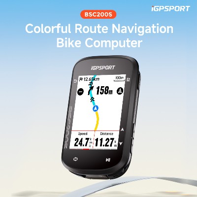 Wersja IGPSPORT BSC200S Bezprzewodowy Komputer Rowerowy GPS Prędkościomierz Licznik Rowerowy Synchronizacja Aplikacją Wzrost Wzniesienia Wysokość Kolorowy Ekran