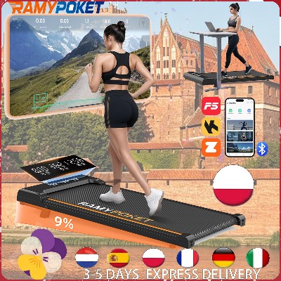 Bieżnia elektryczna domowa nachyleniem cicha praca sterowanie APP potrójny wyświetlacz walking pad treadmill
