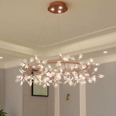 Nordycka lampa wisząca do salonu nowoczesny żyrandol do kuchni lampa kształcie świetlika okrągły artystyczny żyrandol oprawy oświetleniowe