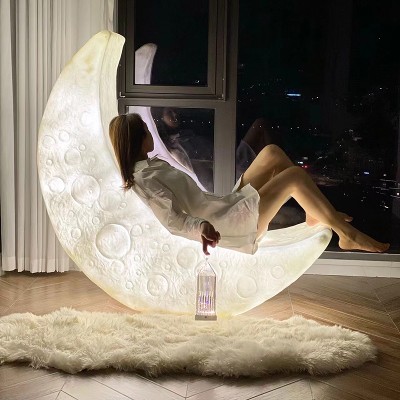 Lampa księżycowa Lampa podłogowa Krzesło wypoczynkowe Kreatywny romantyczny design Nordic Salon Sypialnia Kreatywna dekoracja atmosfery Półksiężyc