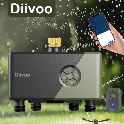 Diivoo Garden WiFi Timer do Nawadniania Strefy Automatyczny Sterownik Systemu Nawadniania Funkcją Opóźnienia Nawadniania po Deszczu Ręcznym Nawadnianiem