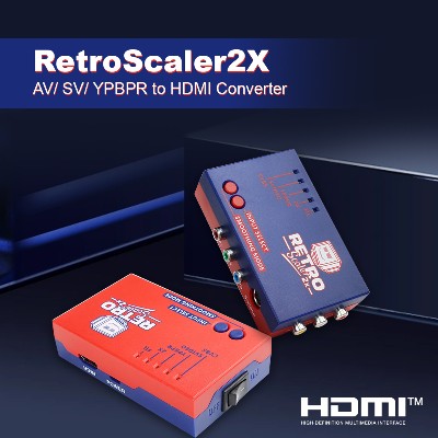RetroScaler2x AV na HDMI Konwerter podwójnik obrazu do retro konsol PS2 N64 NES Dreamcast Saturn MD1 MD2
