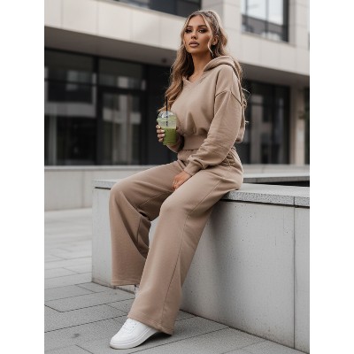 Komplet damski spodnie wide leg bluza MINALIA Dstreet AY0918