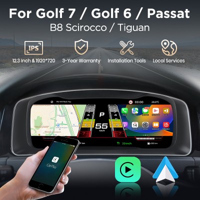 Cyfrowy wyświetlacz LCD do VW Golf Scirocco Golf MK7 Passat B8 B6 Tiguan panel instrumentów prędkościomierz wirtualny kokpit