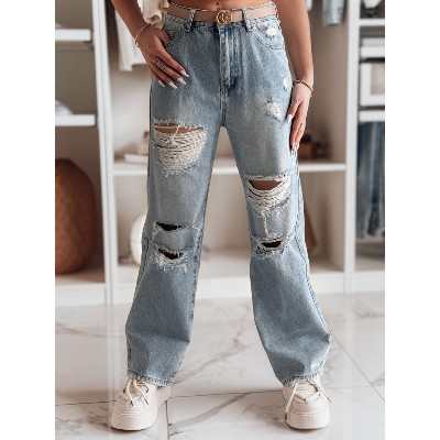 Spodnie damskie jeansowe baggy dziurami NOWISTA Dstreet UY2426