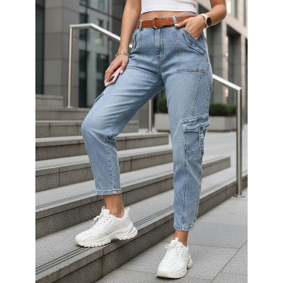 Jeansy damskie balloon fit kieszeniami cargo Dstreet UY2923