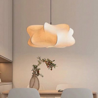 Wabi Sabi Lampa sufitowa do salonu Sklep Bar Salon Lampy wiszące Jedwabny wiszący żyrandol Dekoracje domu Lustre E27 bez żarówki