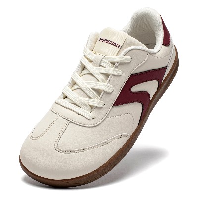 HOBIBEAR Buty szerokim noskiem Unisex ze sztucznej skóry sneakersy barefoot casualowe buty retro zerowym dropem dla kobiet mężczyzn