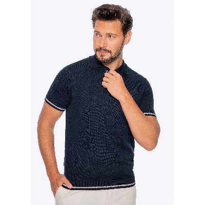Koszulka polo męska bawełniana lamówkami