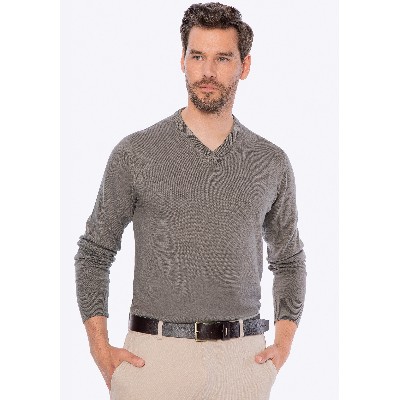 Sweter męski bawełniany kaszmirem ciemny beż