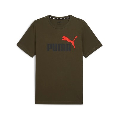 PUMA koszulka męska tshirt bawełniany ESS Col Logo Tee khaki